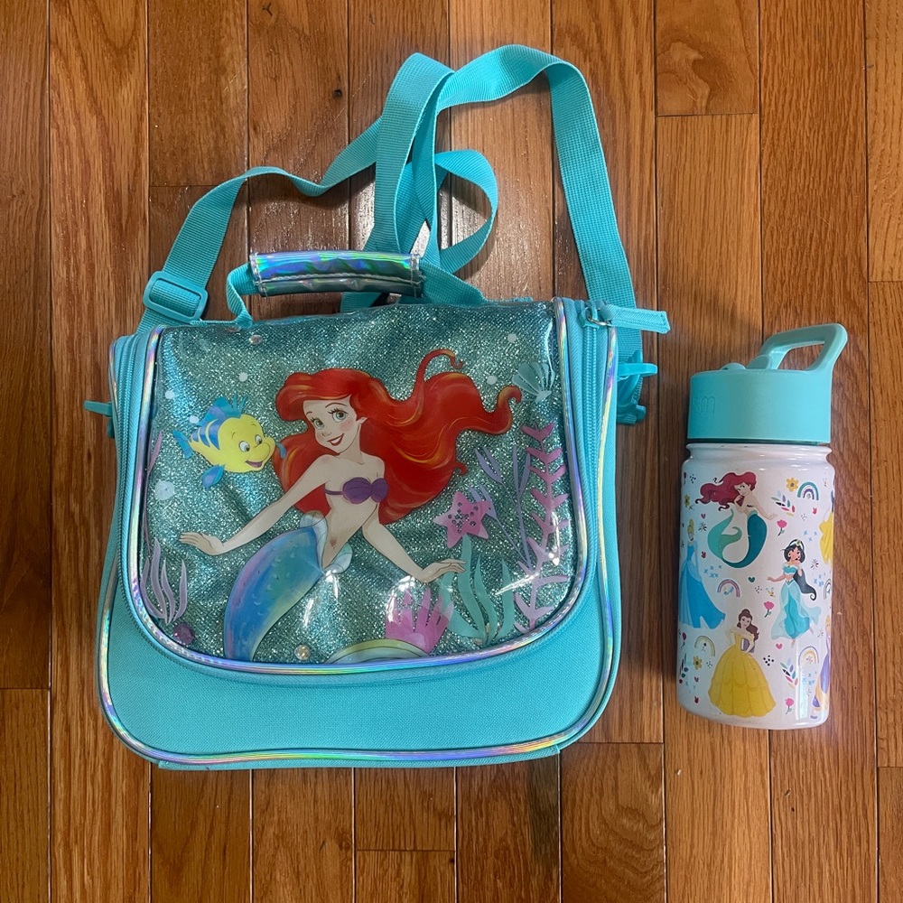 Disney Ariel Aqua Backpack and Water Bottle Set
